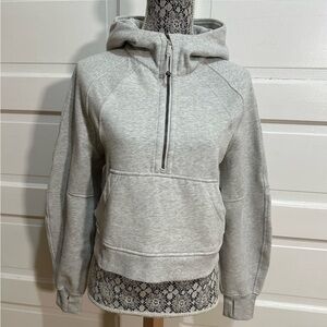 Lululemon Scuba Oversized 1/2 Zip Hoodie Size XS/S Heathered Light Grey $138